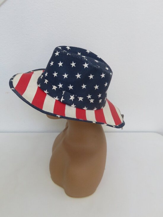 American Flag USA Cowboy Hat Red White Blue Straw Unisex Cowboy Western main image 6